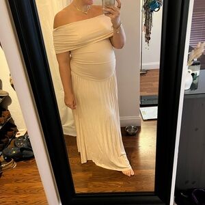 Lioness Cream Off Shoulder Ruched Dress